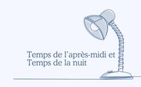 Une lampe. Visuel du texte "temps de travail de l’après-midi, temps de la nuit"