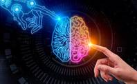 Esta imagem ilustra o conceito de inteligência artificial. Ela mostra a conexão entre o cérebro humano e dispositivos tecnológicos. O visual simboliza a automação de processos repetitivos e a melhoria da eficiência empresarial. A representação destaca a i