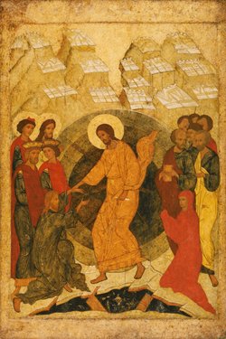 A 16th-century icon of the Resurrection of Jesus