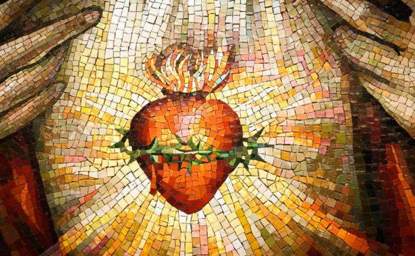 Sagrado coração de Jesus em mosaico da página web do santuário do pai das misericórdias